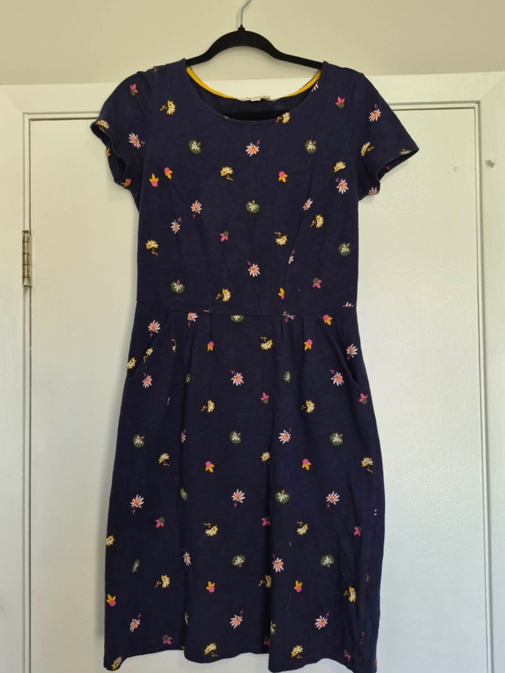 Boden Phoebe Jersey Dress Navy Floral with Pockets 4R